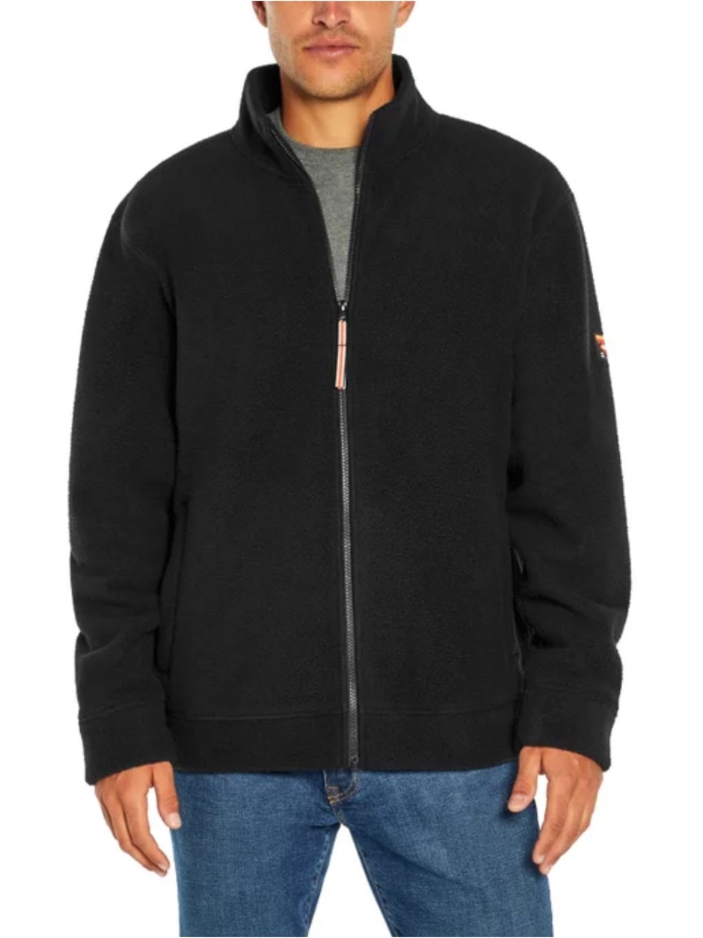 Orvis‎ Men's Full-Zip Sherpa Fleece Jacket Hiking Gorpcore Medium Black